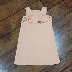 Janie and Jack Peach Dress with White Trim
